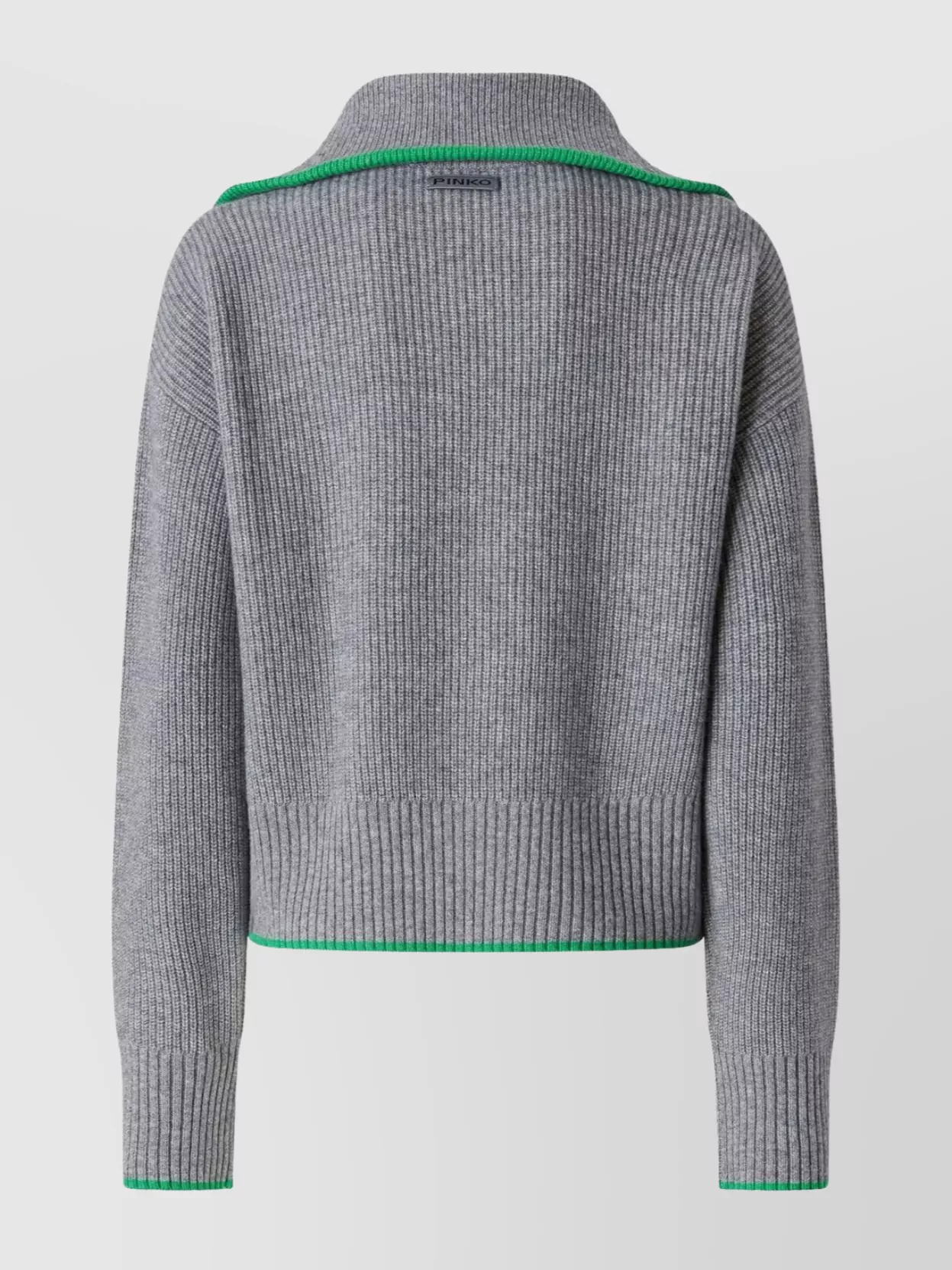 Pinko Ribbed Knitwear With High Collar And Contrast Trim