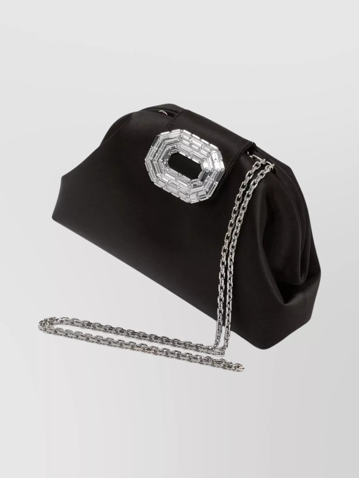 Amina Muaddi Rectangular Clutch Bag Chain Strap