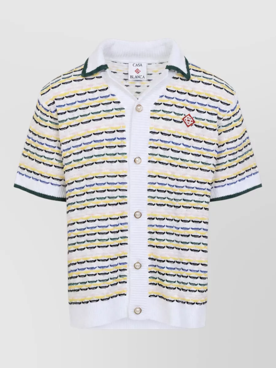 Casablanca tuck stitch polo shirt