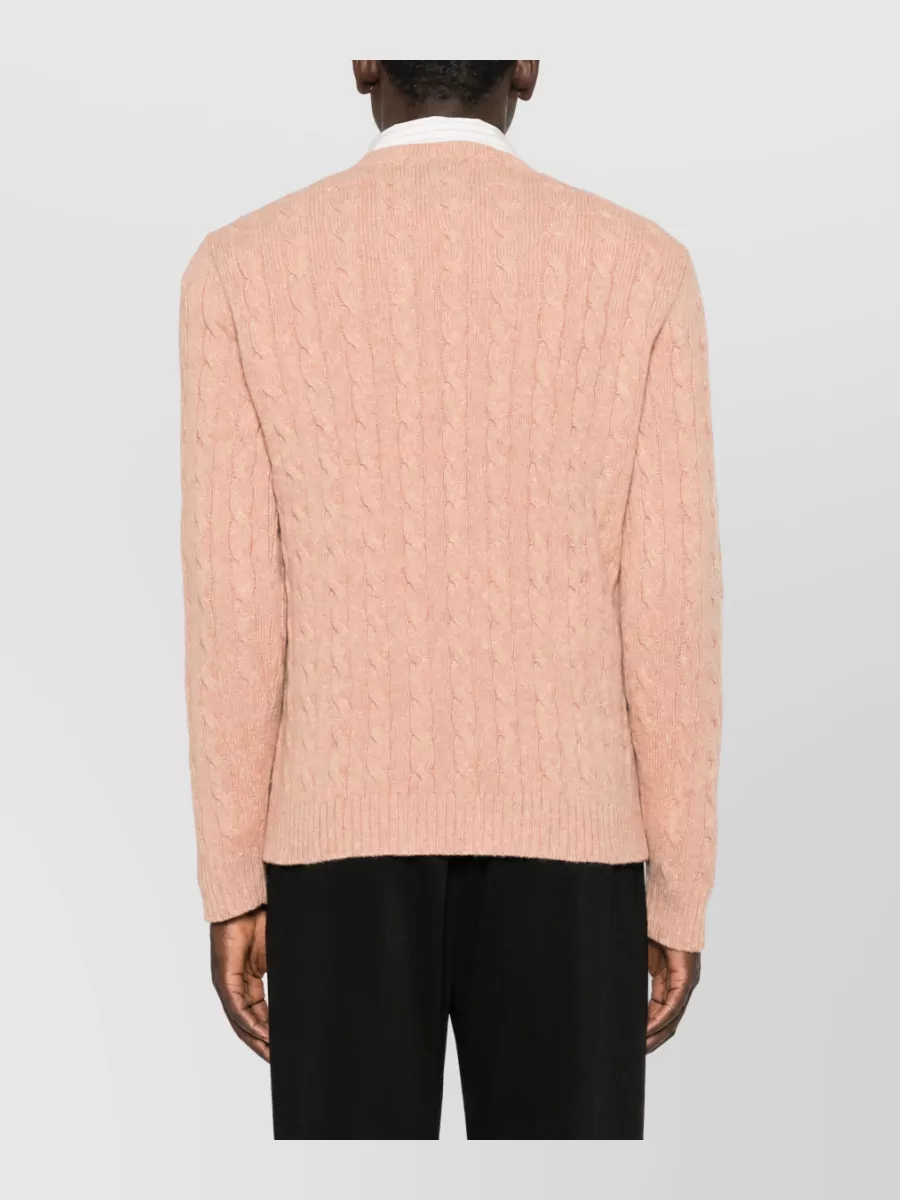 Valentino Cable-Knit Virgin Wool Crew-Neck Jumper