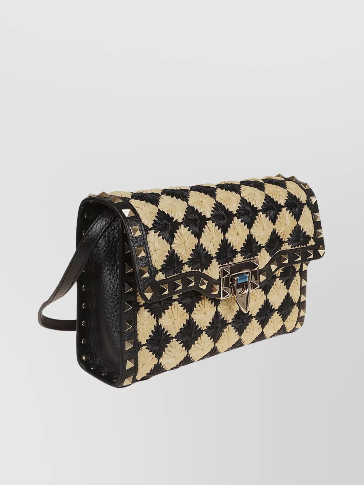 Valentino Garavani Small Rockstud Shoulder Bag With Check Motif