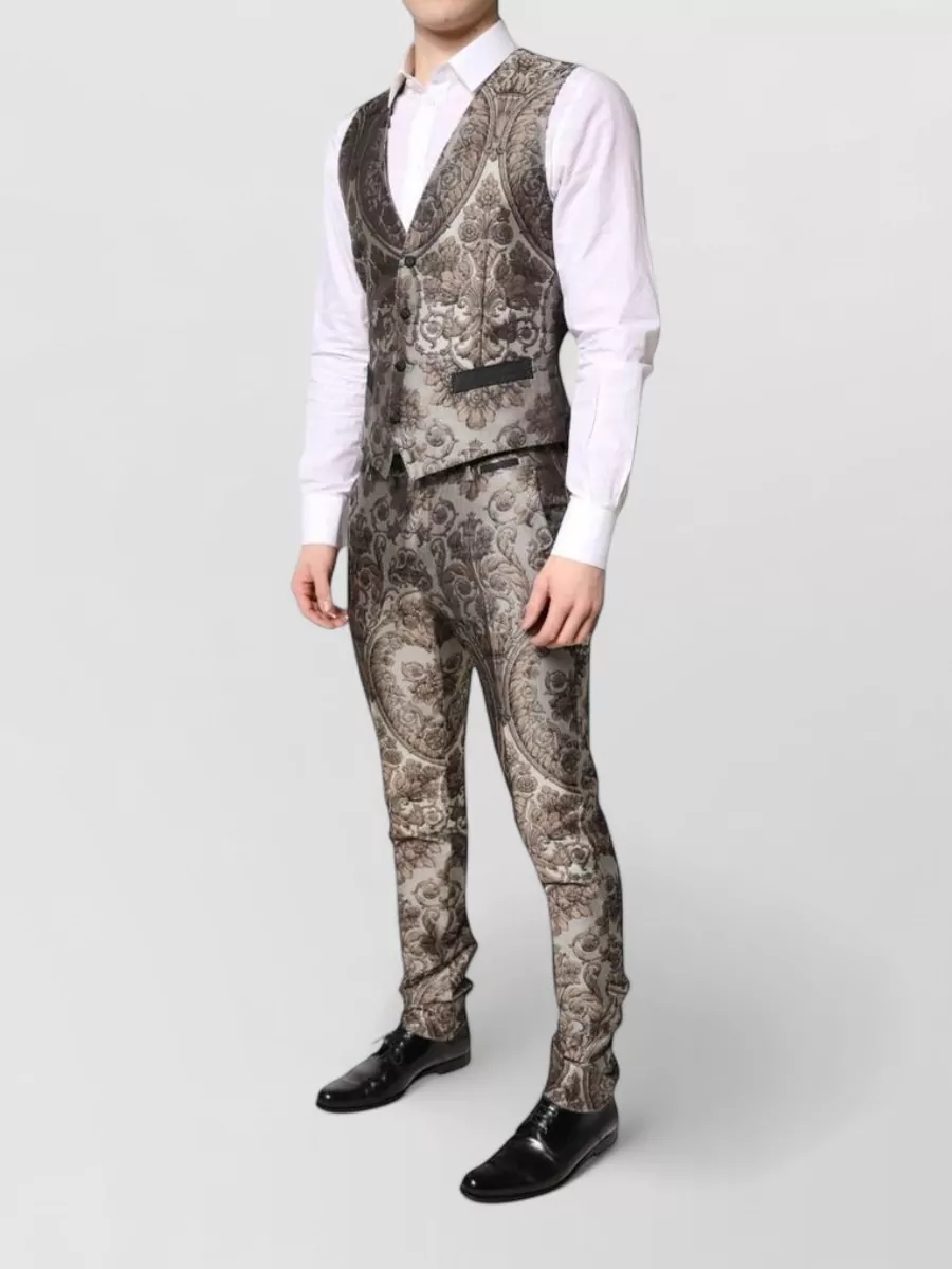 Dolce&Gabbana Silk-Blend Jacquard Slim-Fit Single-Breasted Three-Piece Tuxedo