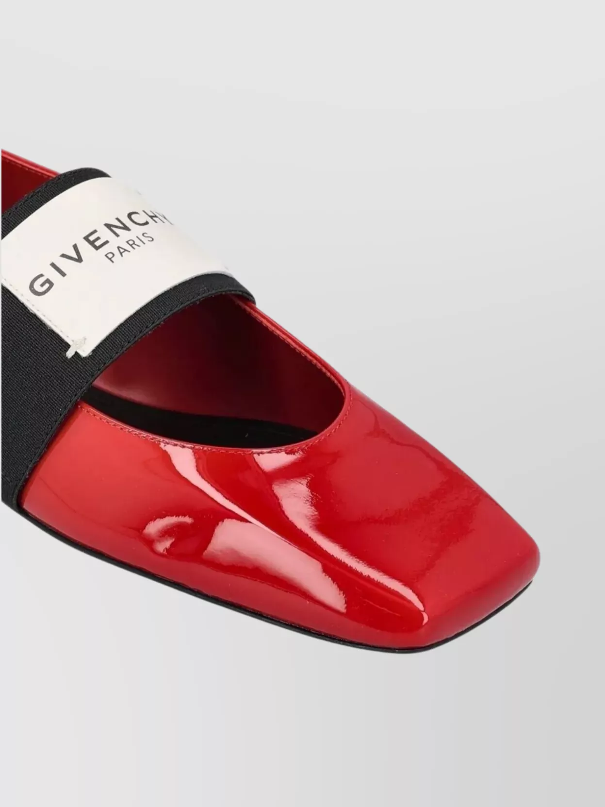 Givenchy Square Toe Patent Leather Ballerina Shoes