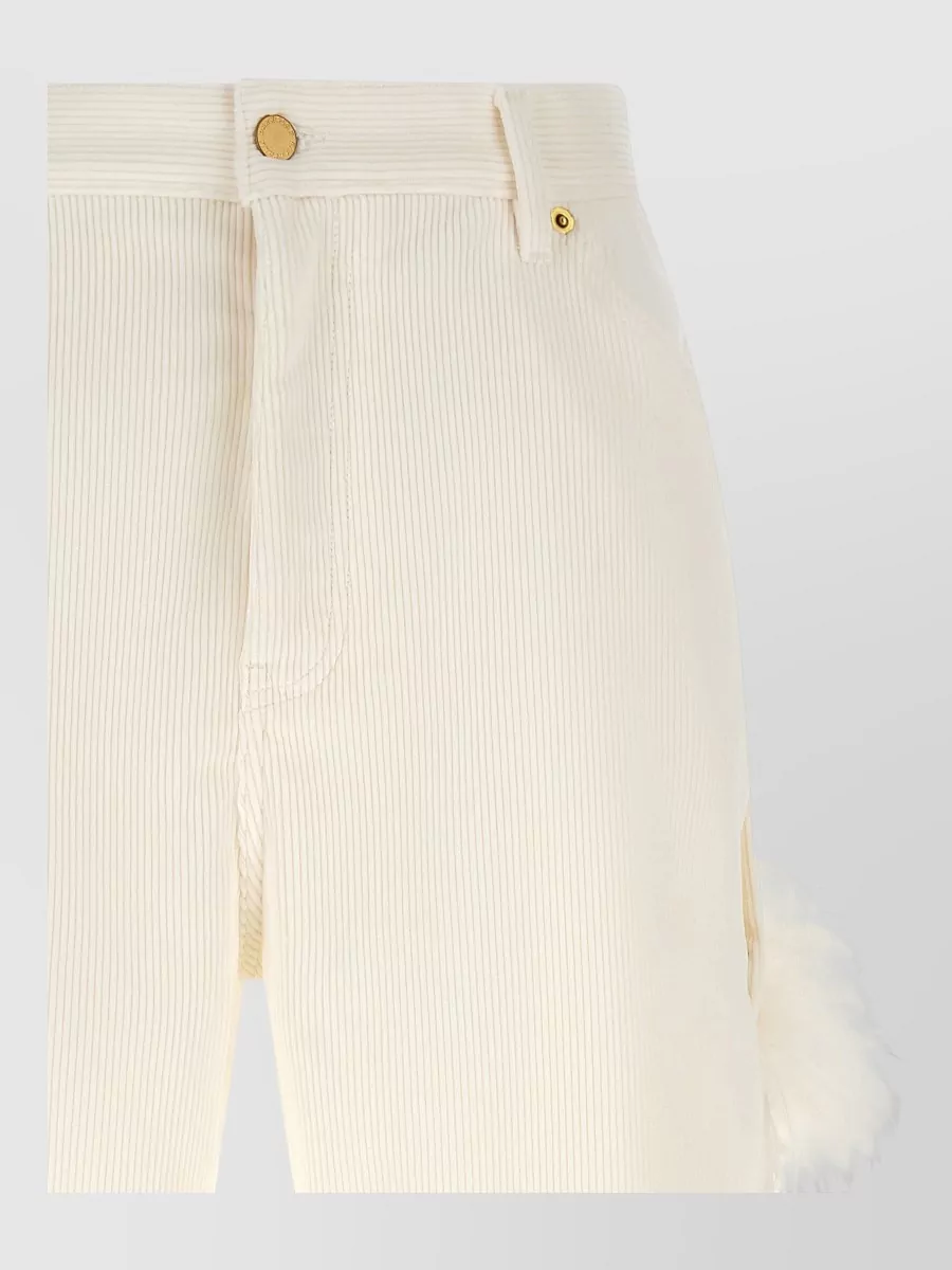 Darkpark corduroy feather chain relaxed-fit straight-leg carpenter pants