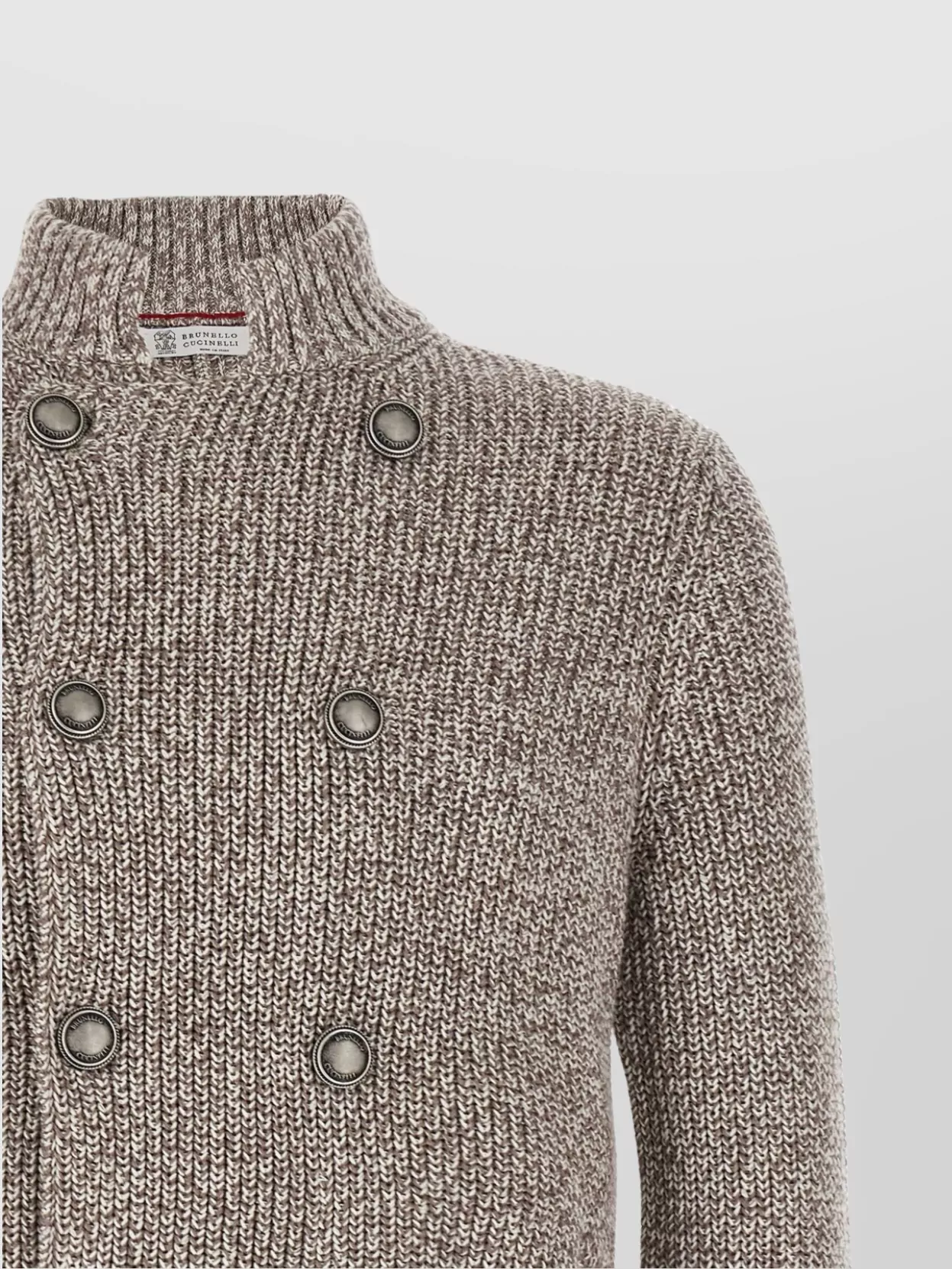Brunello Cucinelli Double-breasted Cardigan Sweaters And Cardigans Multicolor In Brown