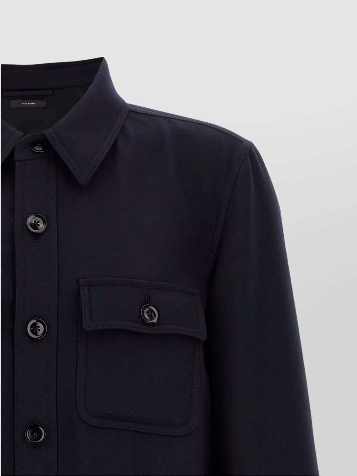 Tom Ford Wool Split Overshirt Chest Pockets