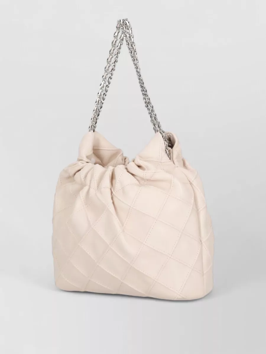 Tory Burch Leather Shoulder Bag Quilted Chain Strap