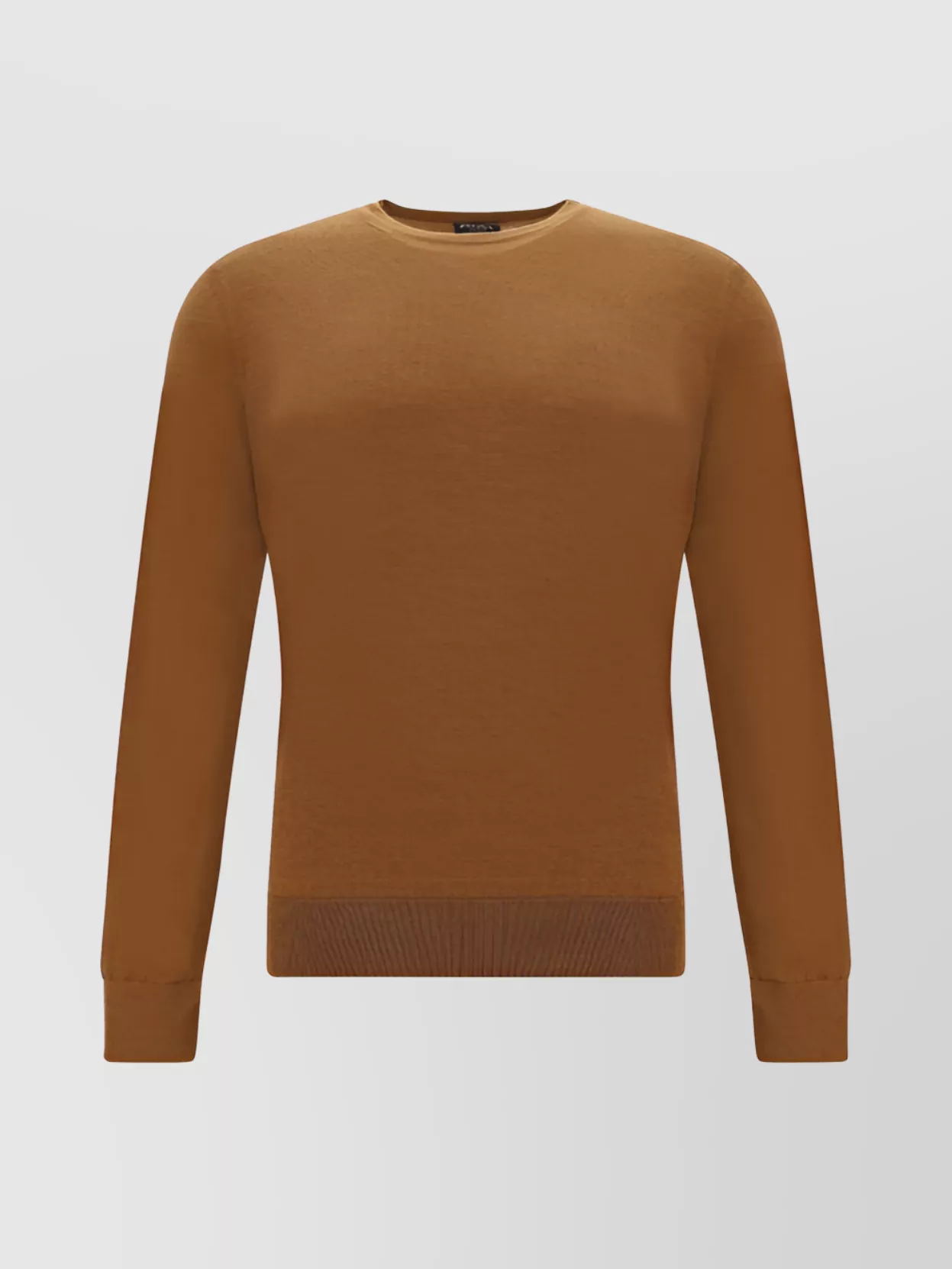 Shop Zegna Ribbed Crew Neck Sweater With Long Sleeves