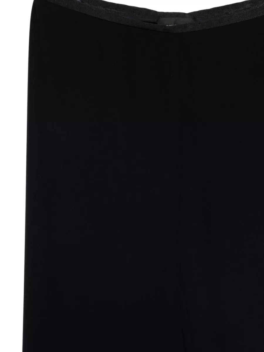 Emporio Armani Tech Cady Palazzo Style Wide Leg Trousers