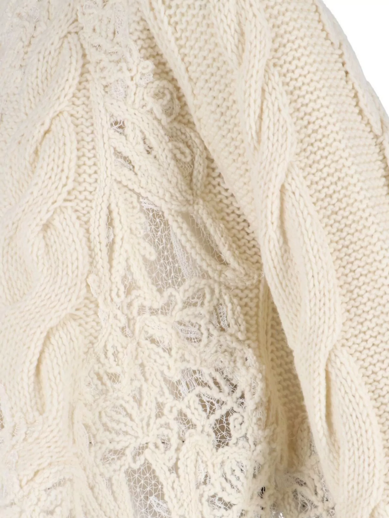 Ermanno Scervino Knitwear With Crewneck And Asymmetric Hem In Neutral