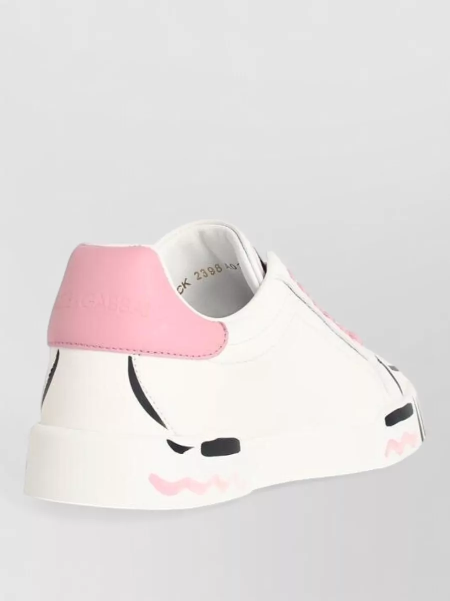 Dolce&Gabbana Portofino Light Strobel Leather Sneakers Rubber