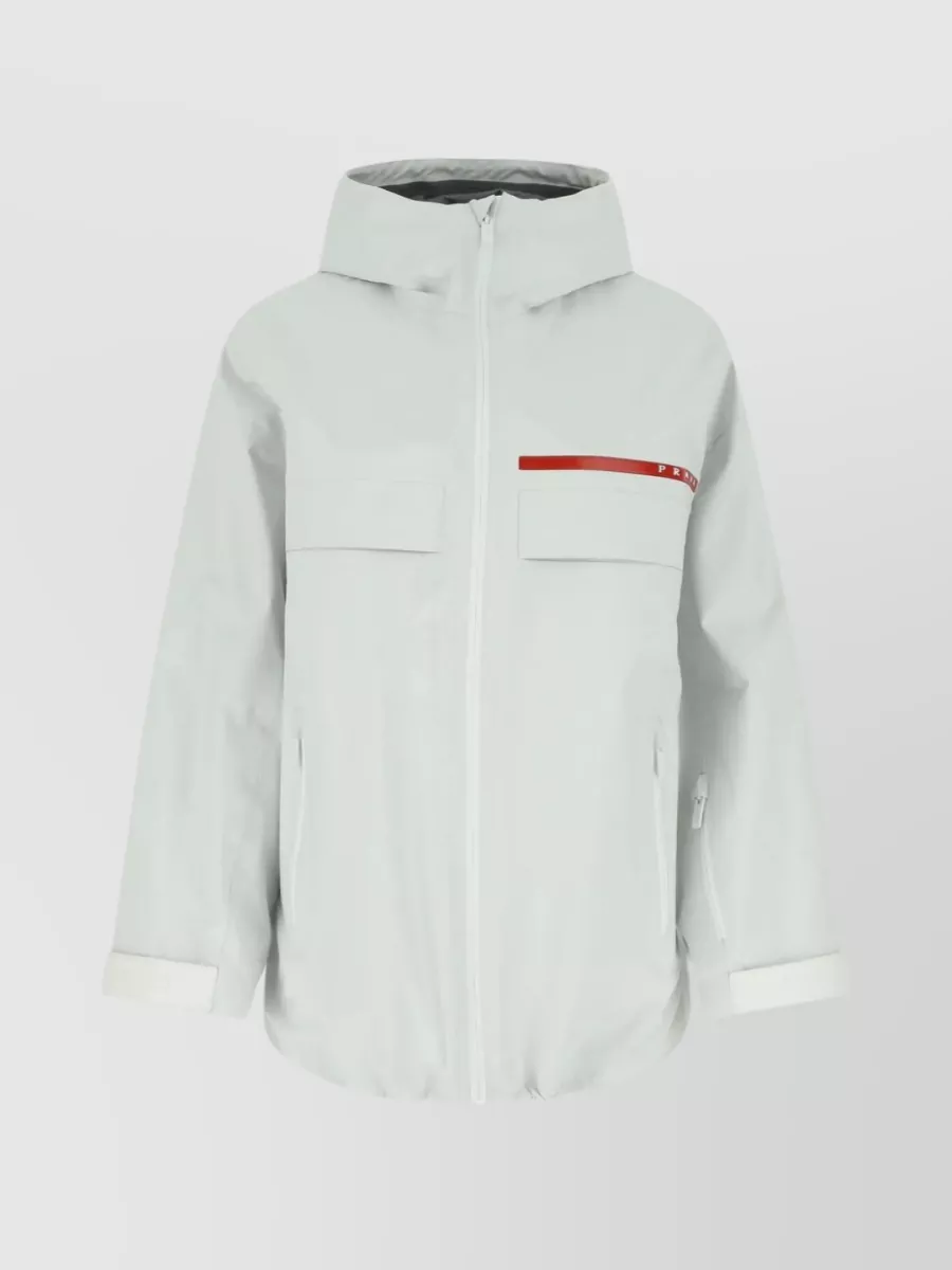 Shop Prada Oversize Hooded Gore-tex® Jacket In Grey