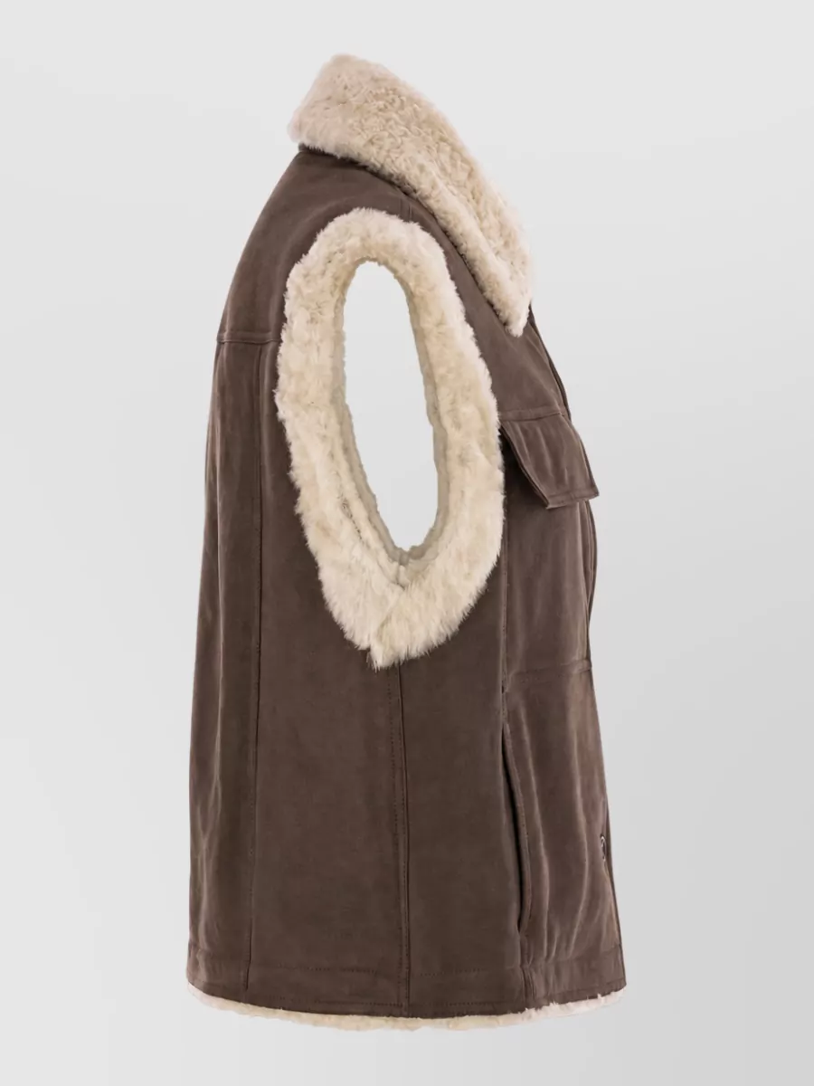 Brunello Cucinelli Shearling Sleeveless Coat