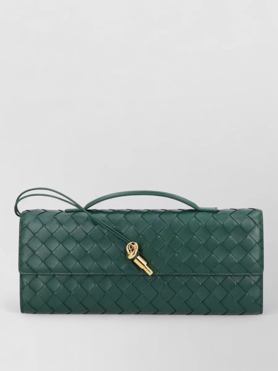 Bottega Veneta andiamo leather clutch bag