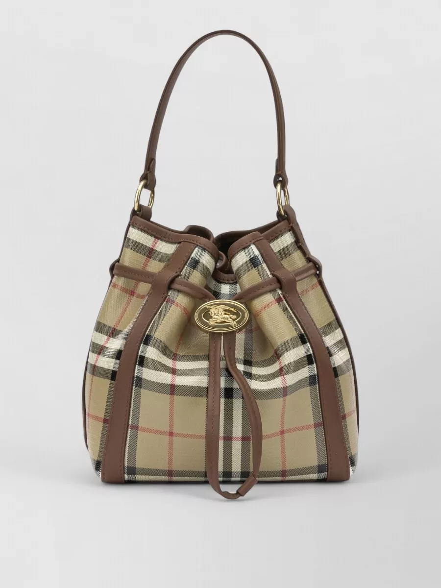 Burberry check small canvas bucket bag