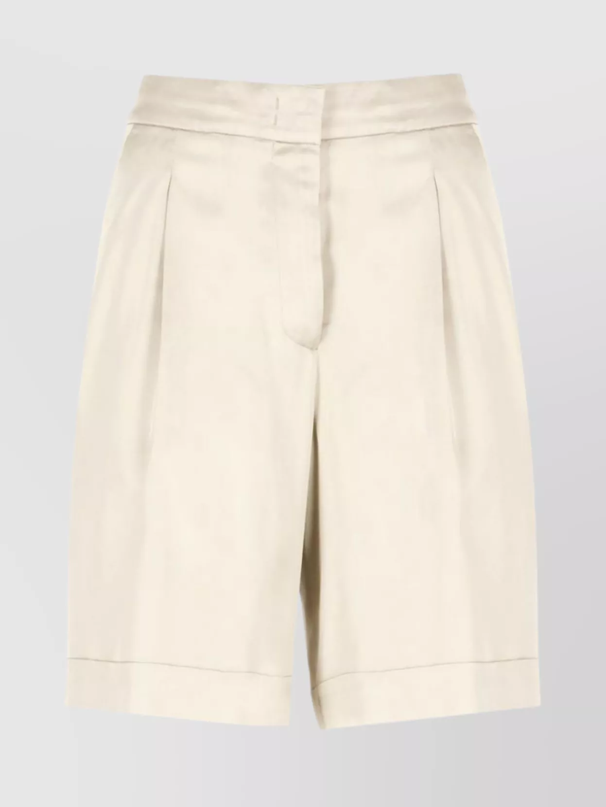 Peserico Pleated Linen Shorts Belt Loops