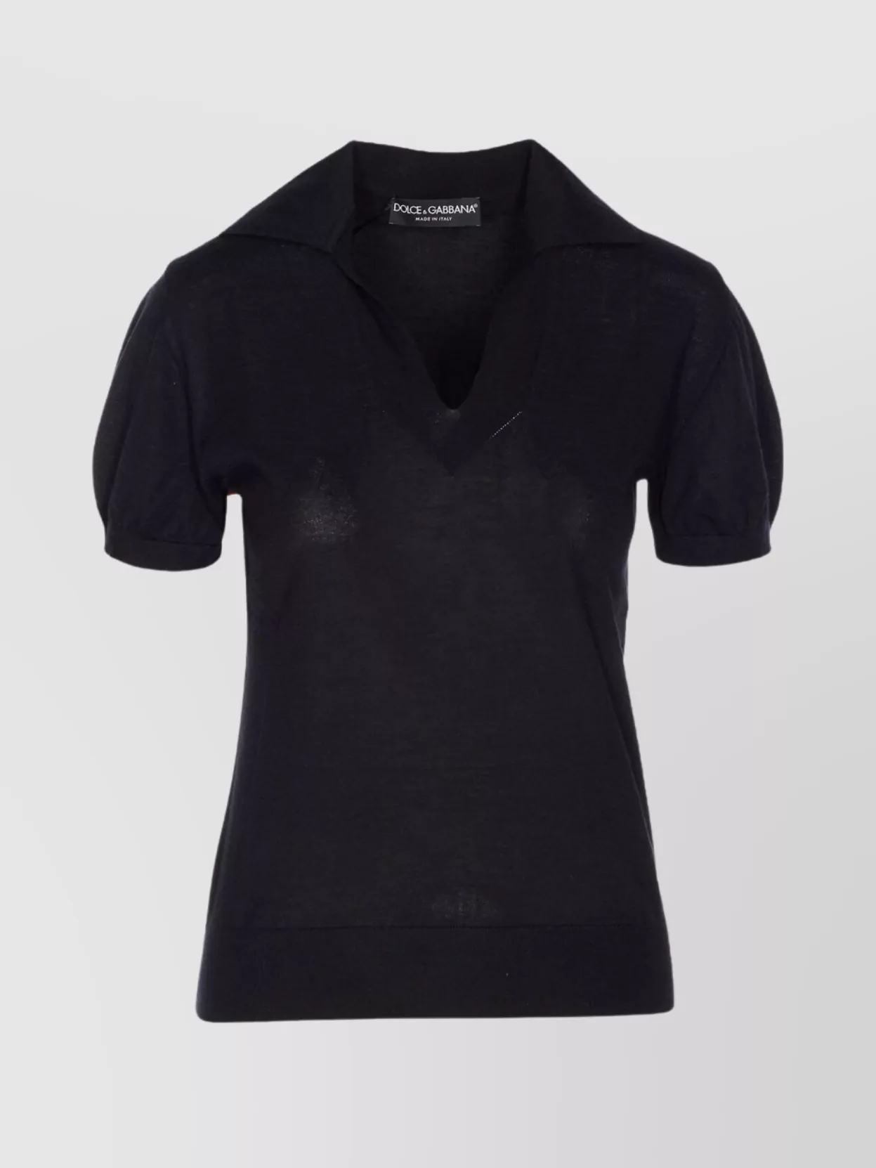 Dolce & Gabbana Polo Shirt With Regular Collar And V Neck In Multi