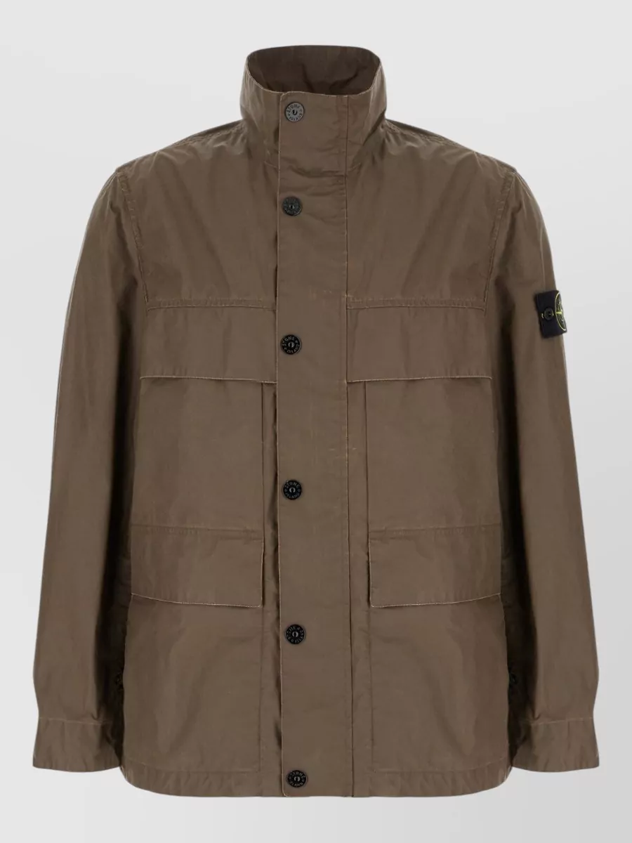 Stone Island waxed cotton canvas field jacket