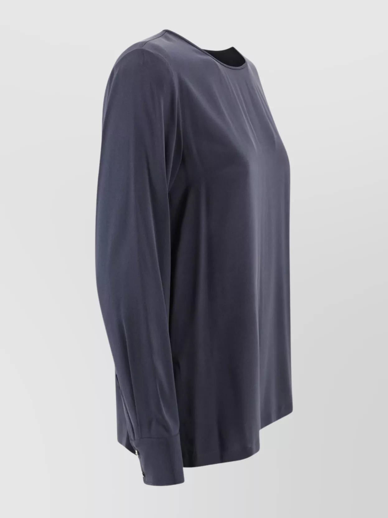 S Max Mara Round Neck Silk Satin Shirt