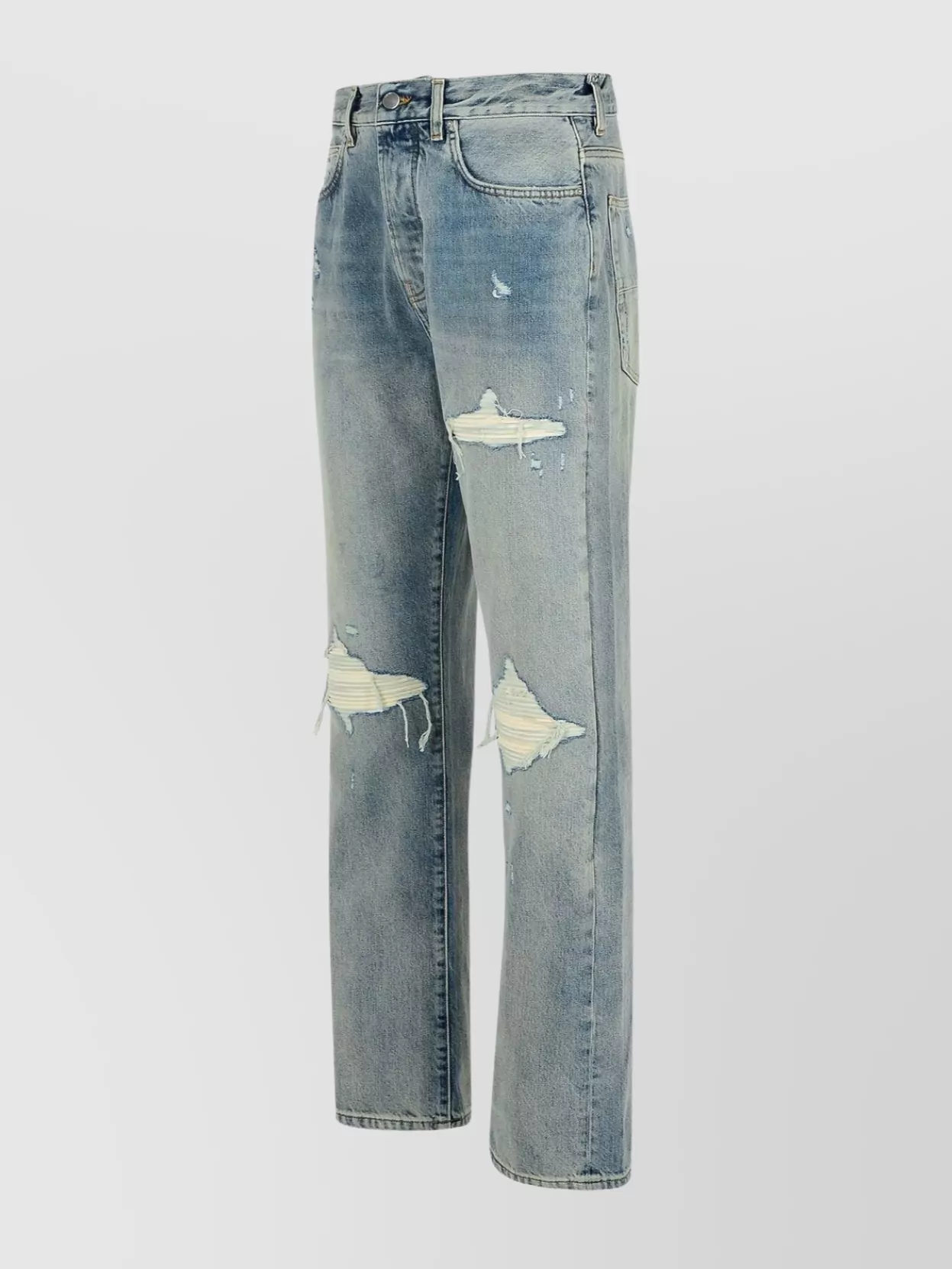 Amiri 'Mx1' Cotton Jeans Distressed Faded Five-Pocket