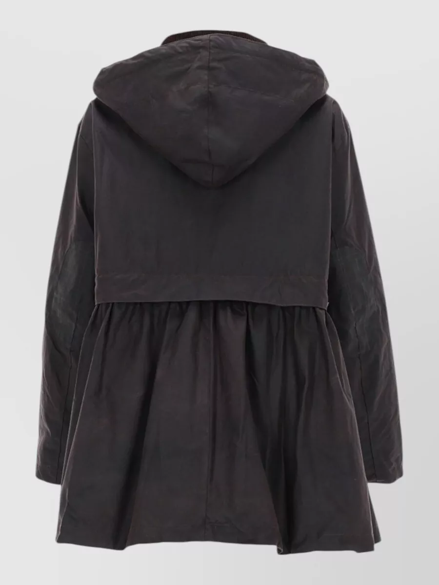 Barbour Ganni Hooded Long Coat Corduroy Collar