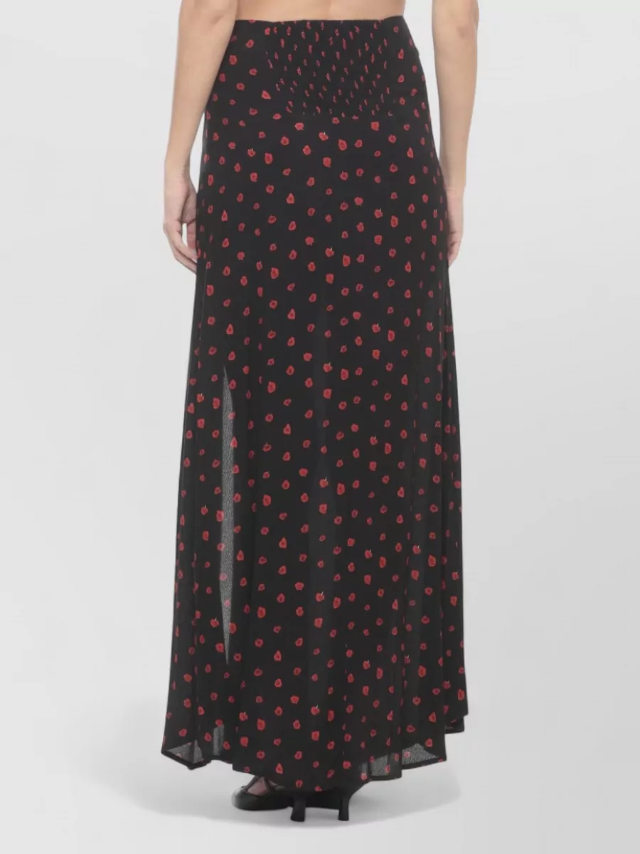 Mar De Margaritas Floral-Print Flared Midi Skirt