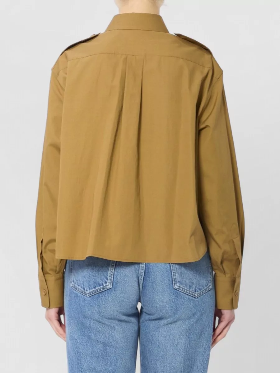 Celine Cropped Cotton Linen Shirt