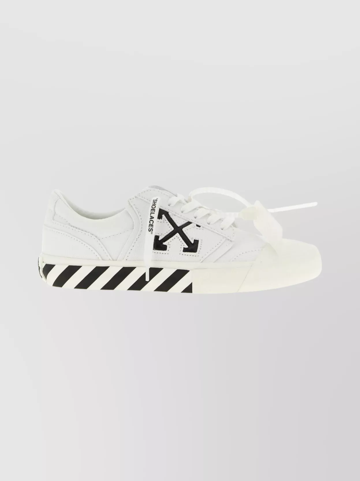 Off-White Low-Top Sneakers With Striped Rubber Sole
