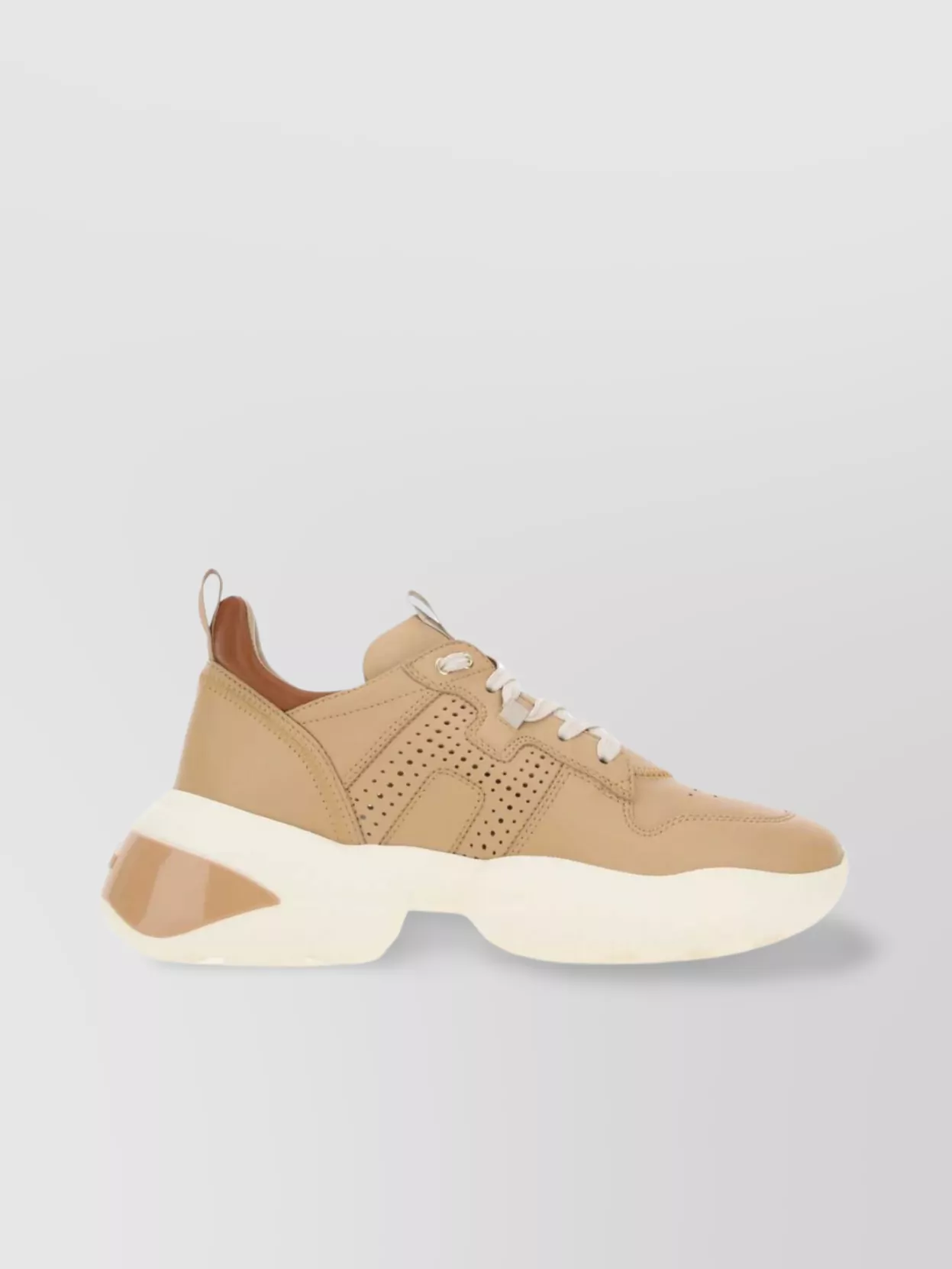 Shop Hogan Chunky Sole Leather Sneakers Interaction