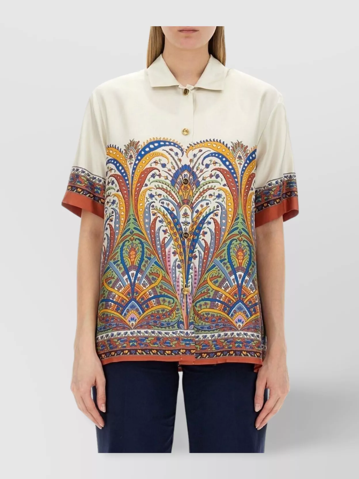 Tシャツ・カットソー ETRO Woman T-Shirt Multicolor WRJA006099IA438 X0887 Striped cotton shirt in multicoloured - Etro | Mytheresa