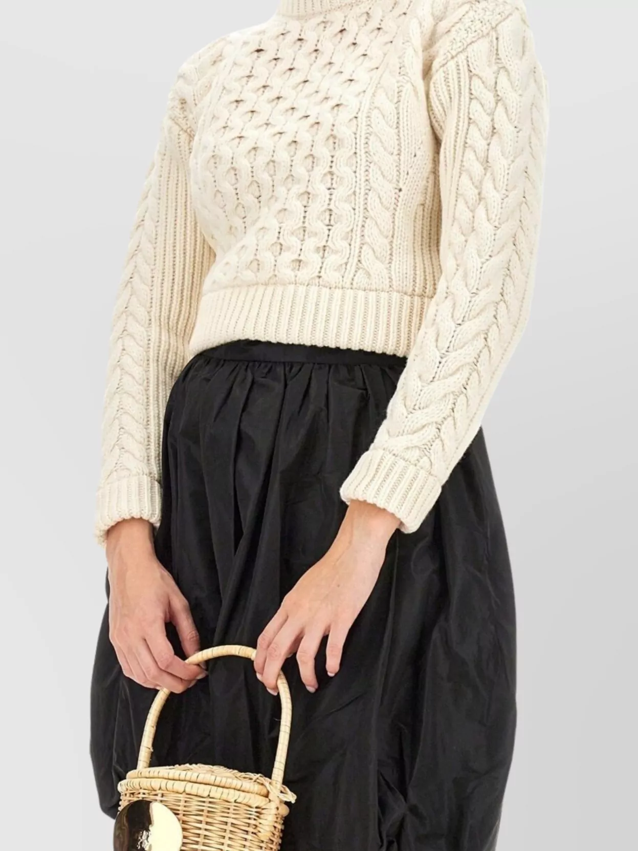 Patou Cable Knit Textured Sweater