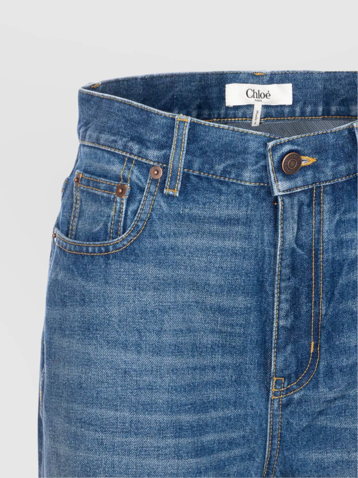 Chloé High Waist Wide-Leg Denim Jeans Trousers