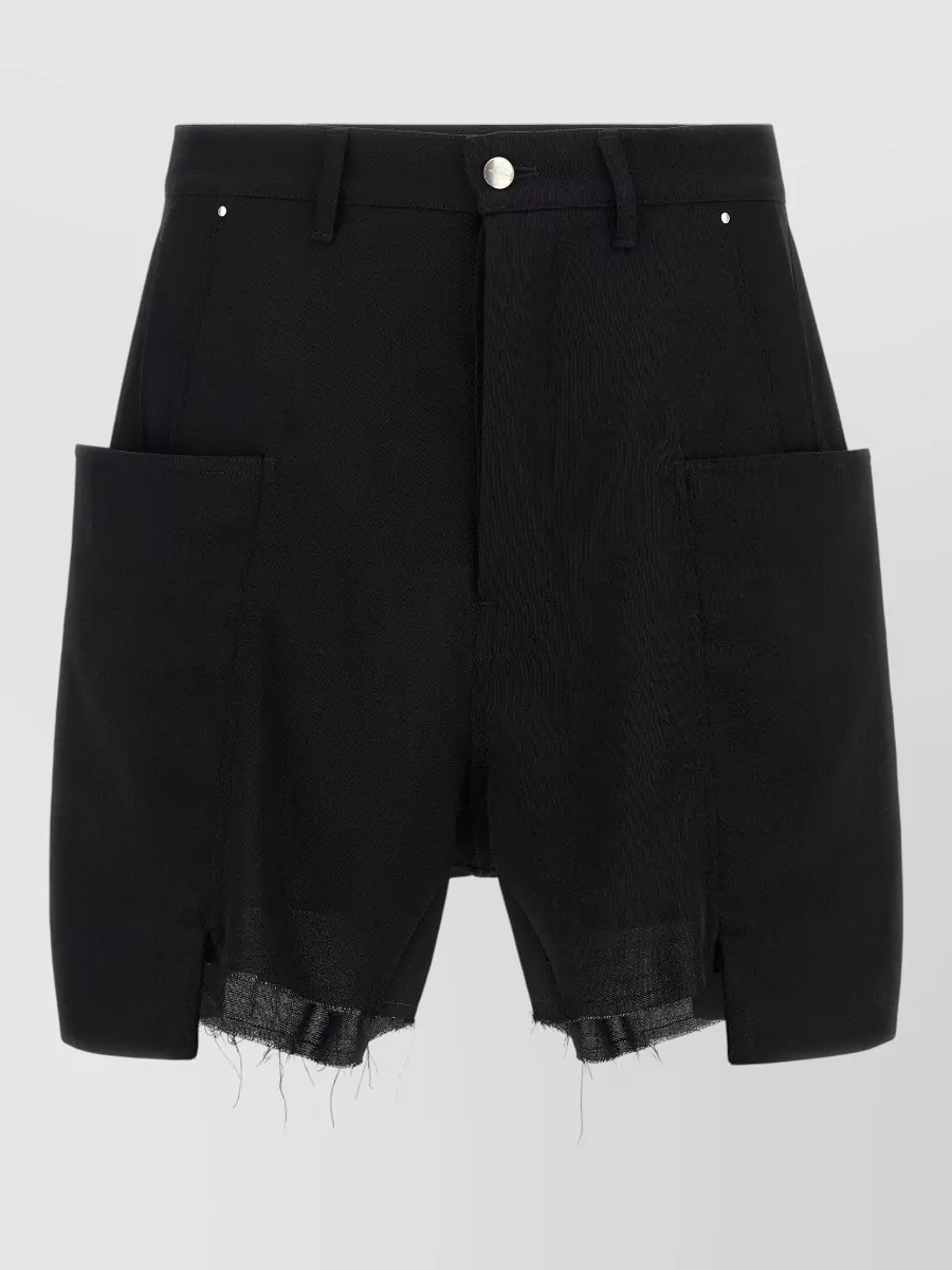 Rick Owens wool low-crotch wide-leg cropped trousers