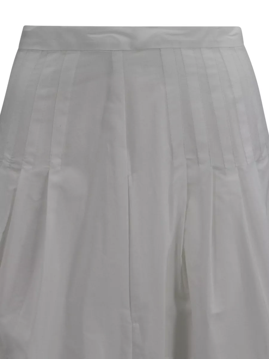 S Max Mara Cotton Pleated Maxi Skirt