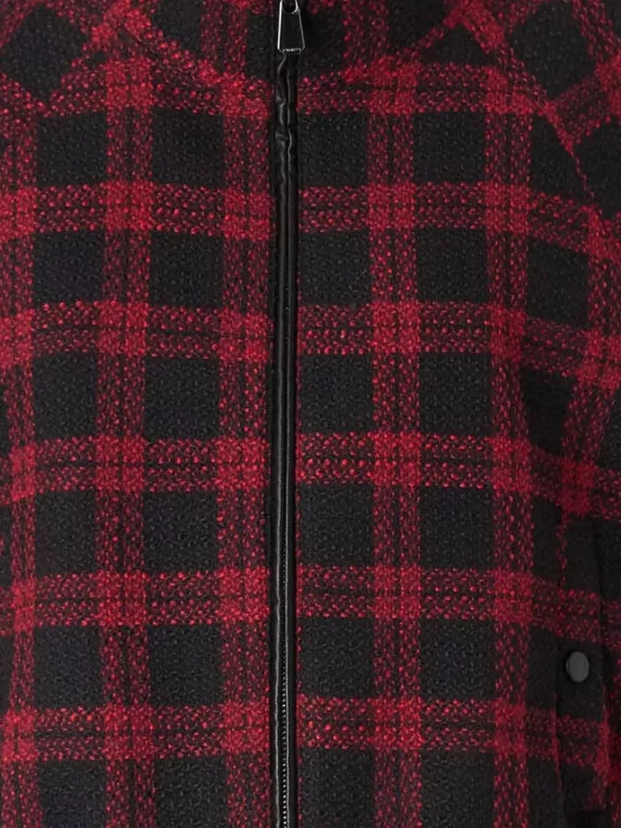 Pinko Checked Sleeveless High-Neck Vest