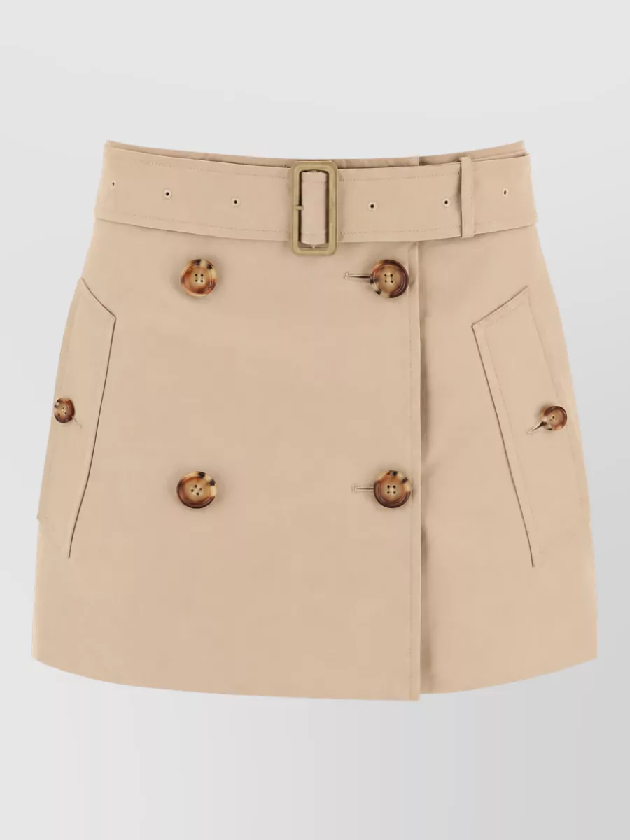 Burberry Cotton High-Rise Mini Skirt
