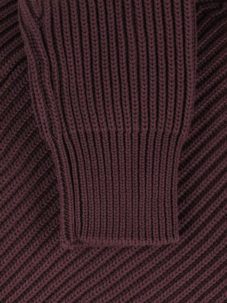 Mm6 Maison Margiela Ribbed Cotton Zip Turtleneck Sweater