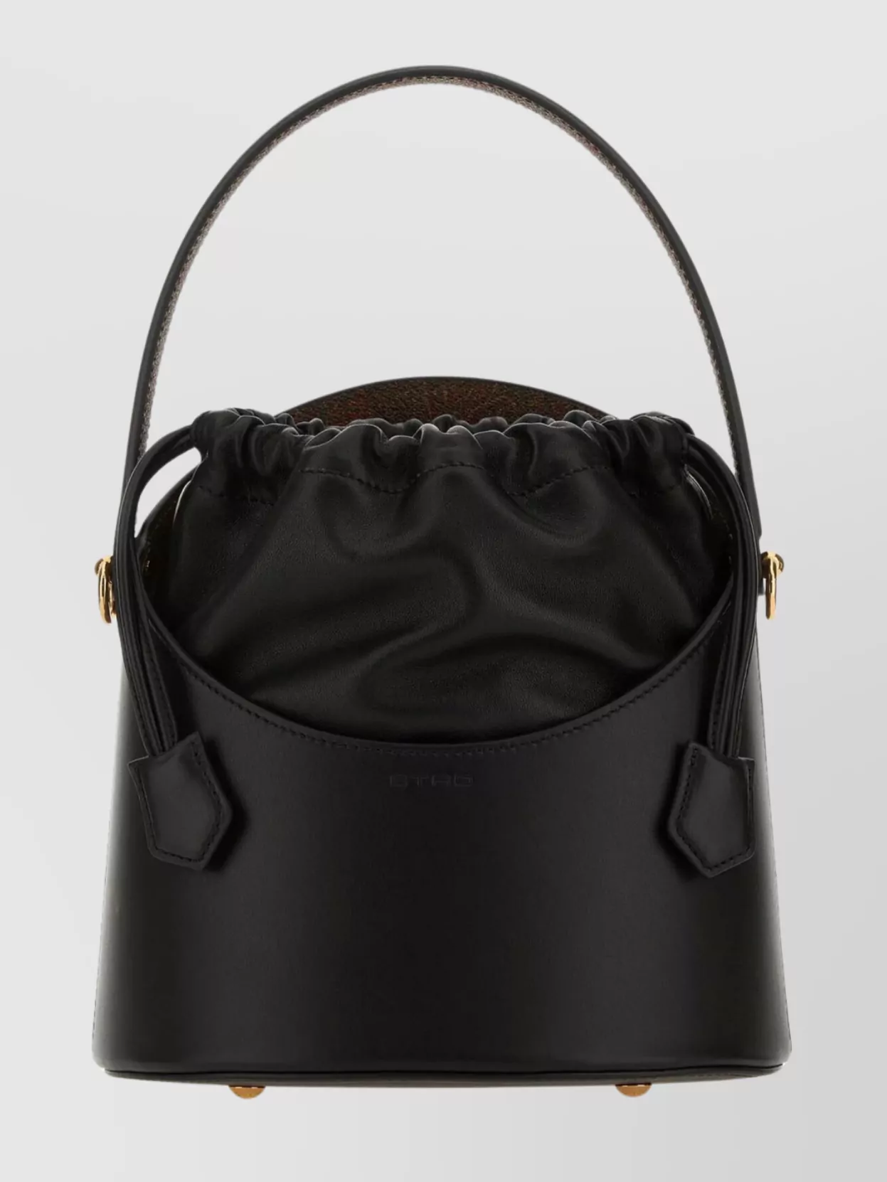 Shop Etro Leather Bucket Bag With Adjustable Shoulder Strap In Black