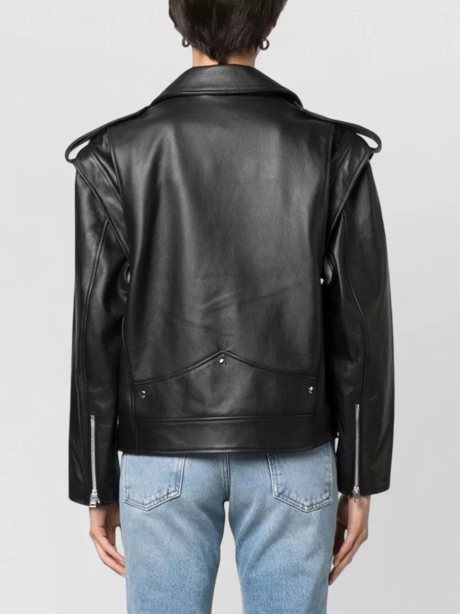 Armarium Grained Leather Biker Jacket