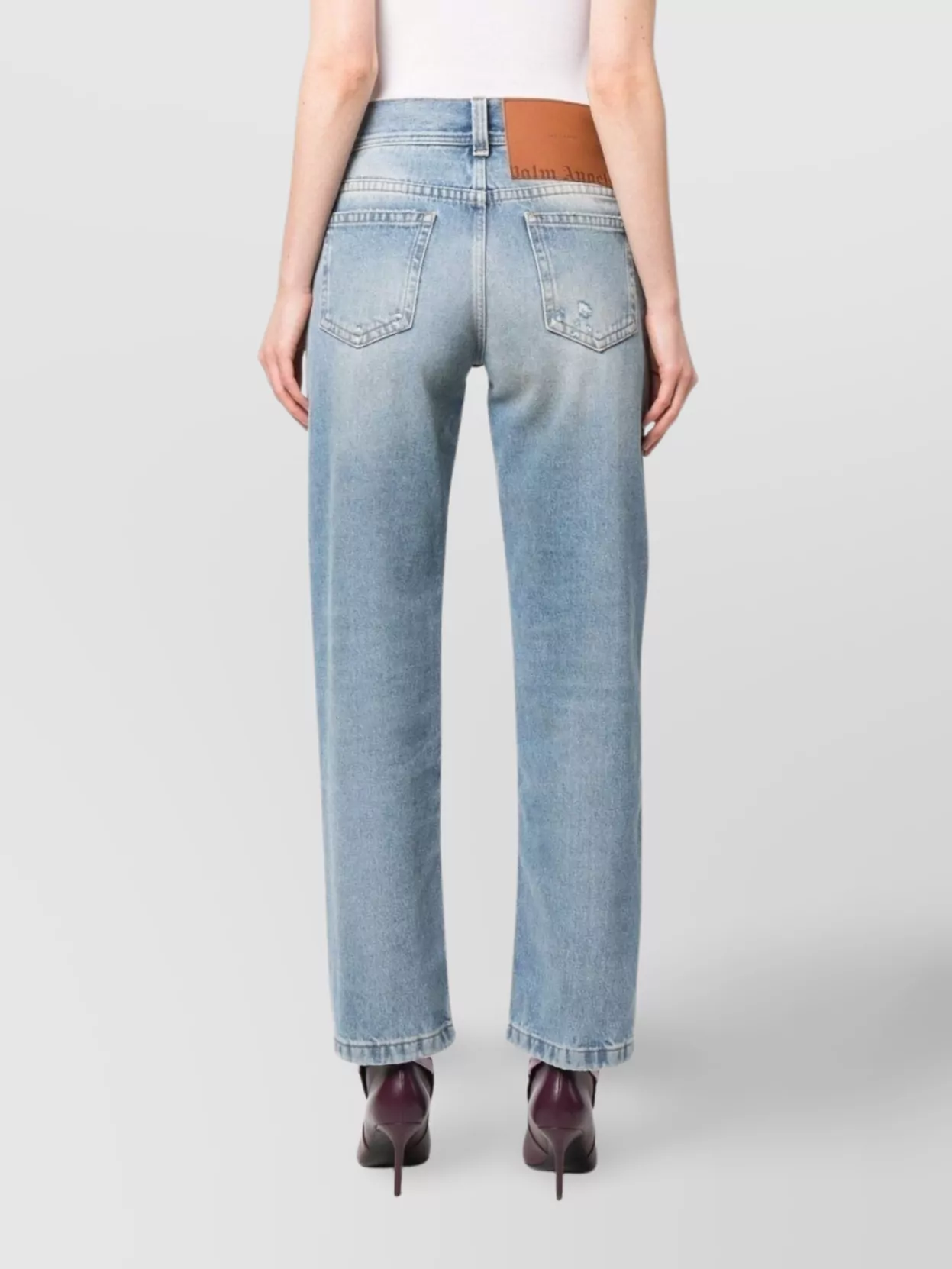 Palm Angels Casual Trousers With Distressed Finish And Five Pockets