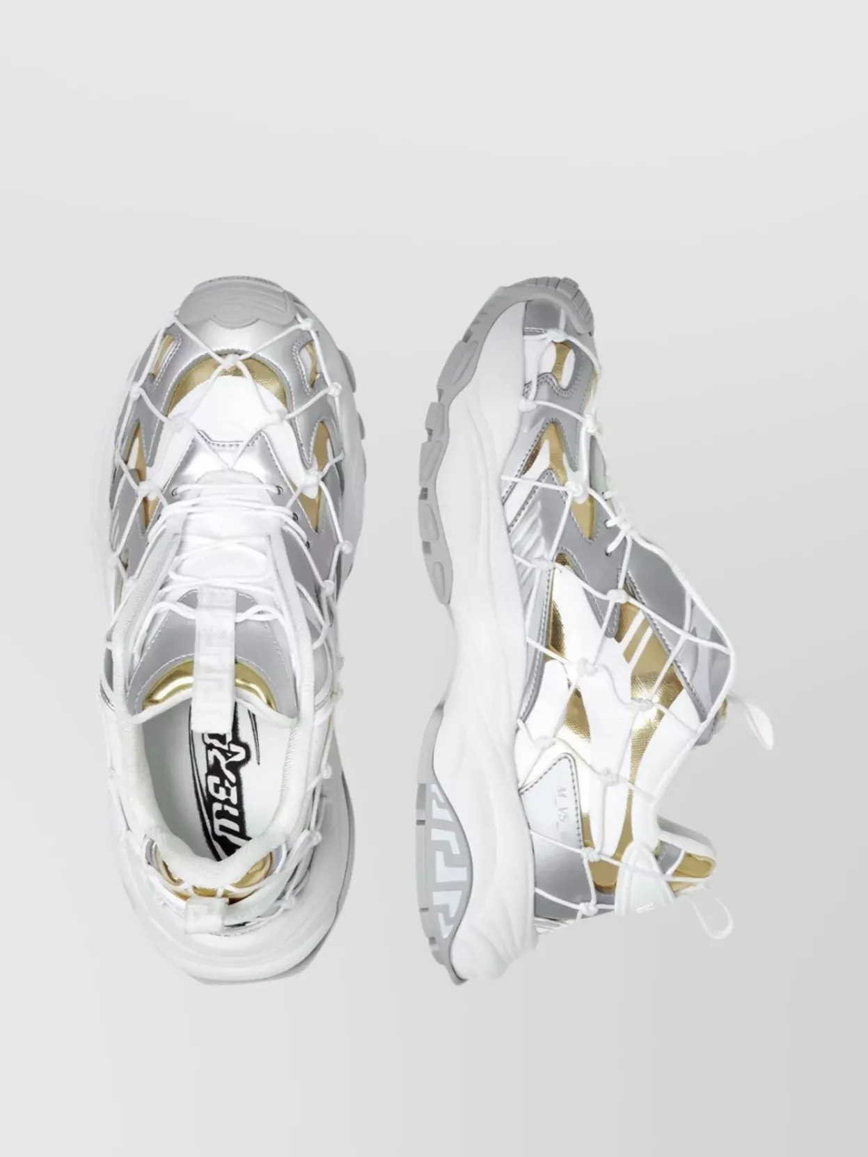 Versace Chunky Rubber Sole Sneakers With Metallic Accents