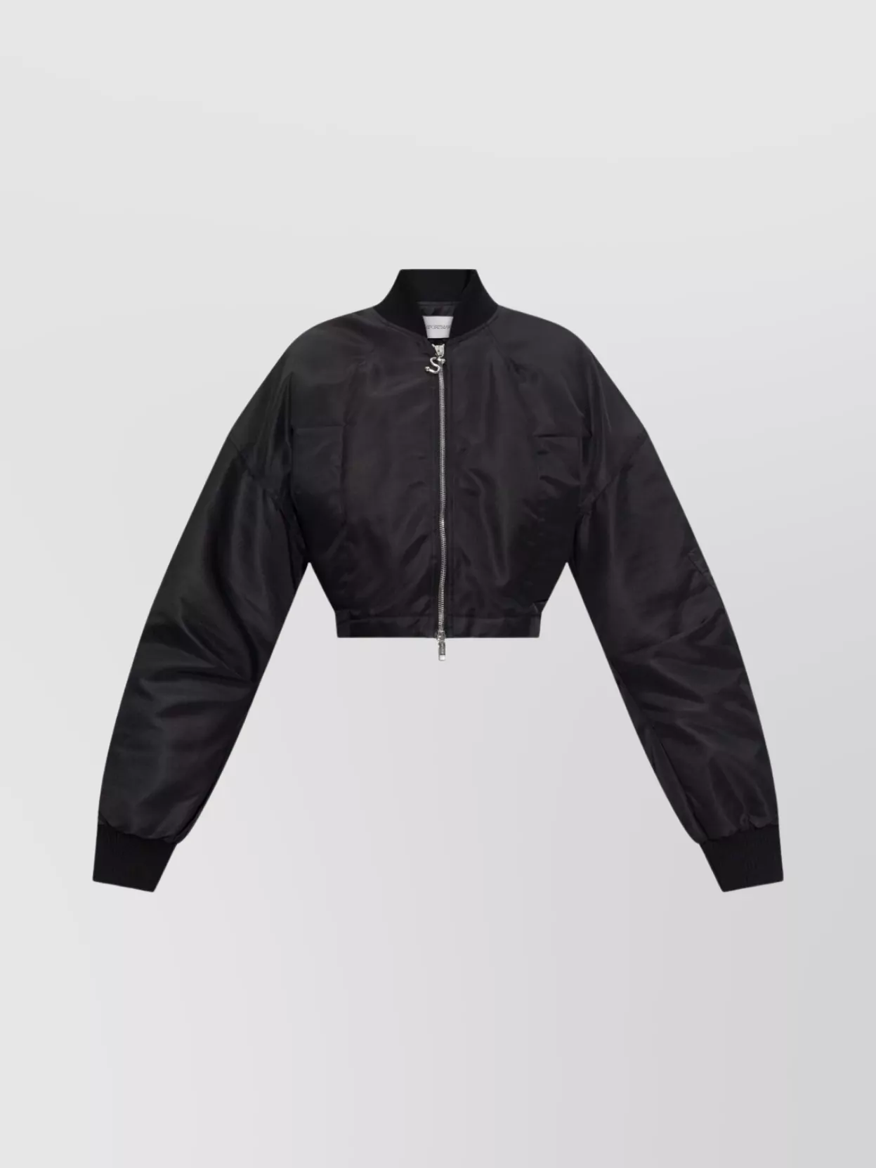Sportmax Water-repellent Twill Bomber Jacket Jackets Black In Black