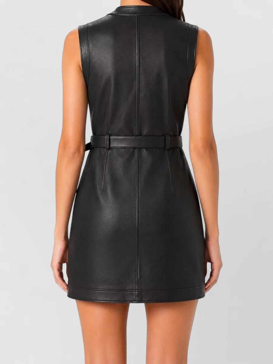 La Rose Leather Mini Dress