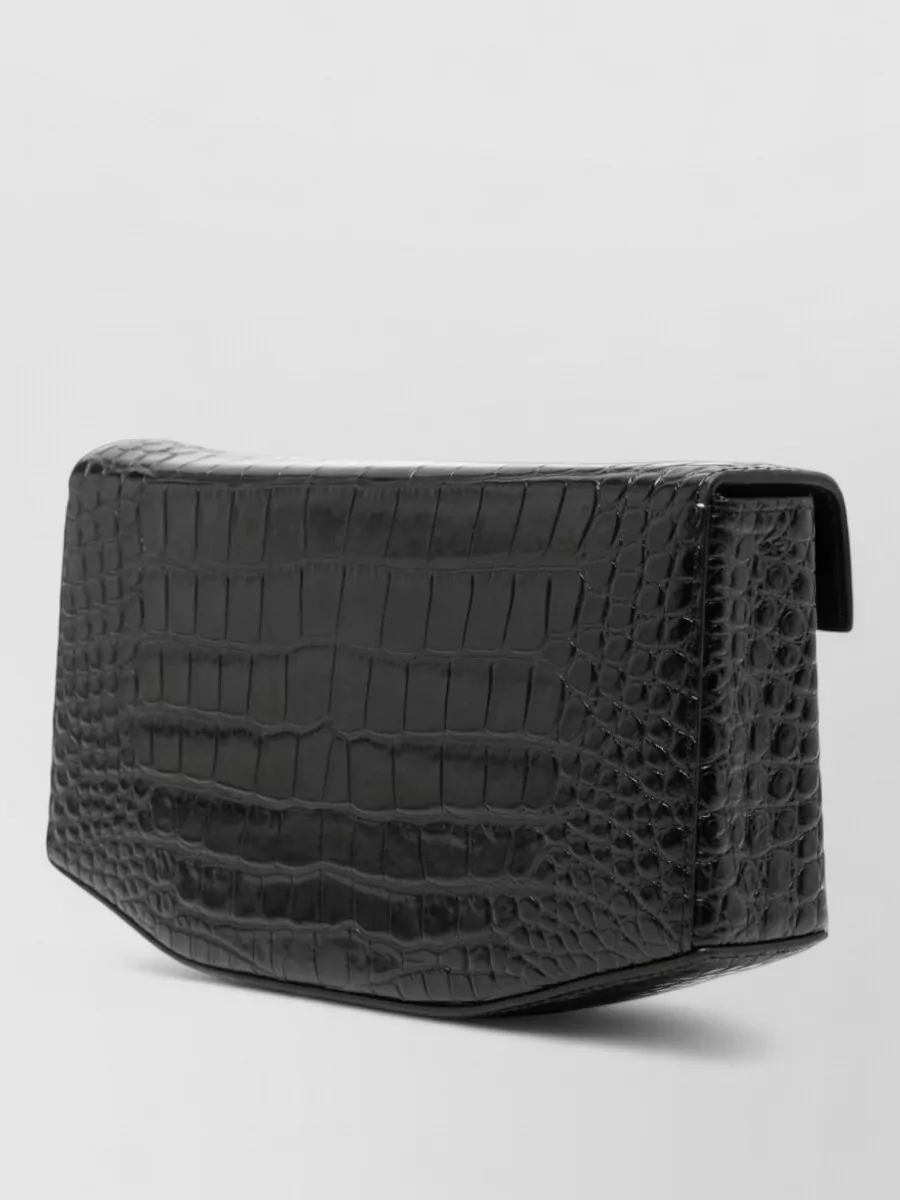 Totême Croc-Effect Leather Clutch Bag