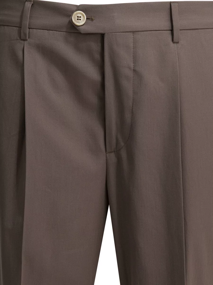 Brunello Cucinelli Cotton Tailored Trousers