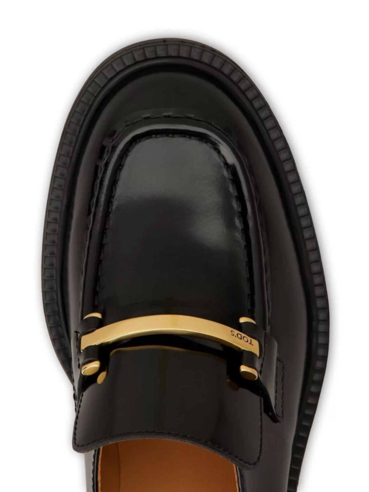 Tod's Block Heel Round Toe Loafers With Hardware In Black