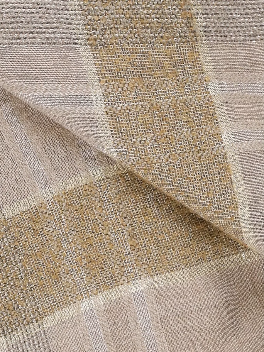 Peserico Lurex Detail Wool Blend Check Stole