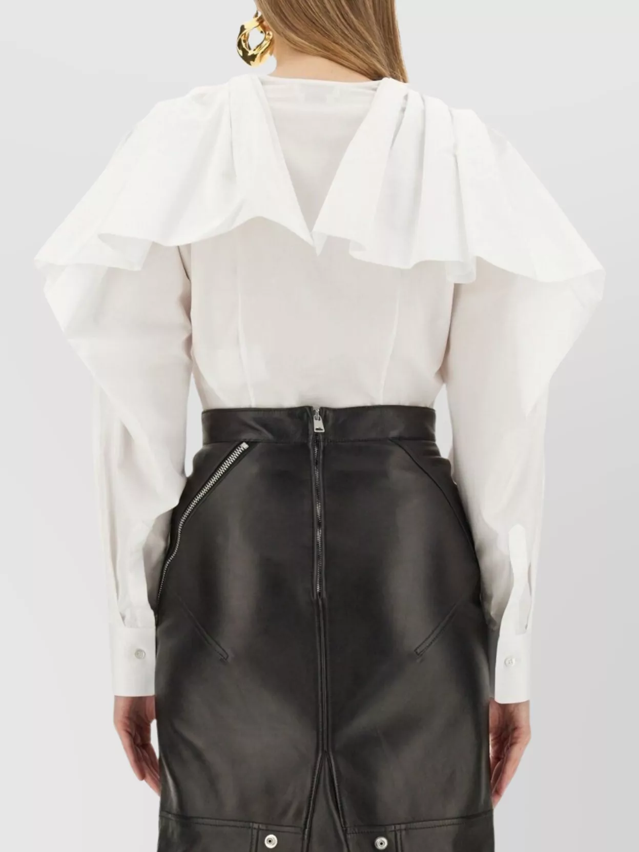 Alexander Mcqueen Draped Cotton Blouse