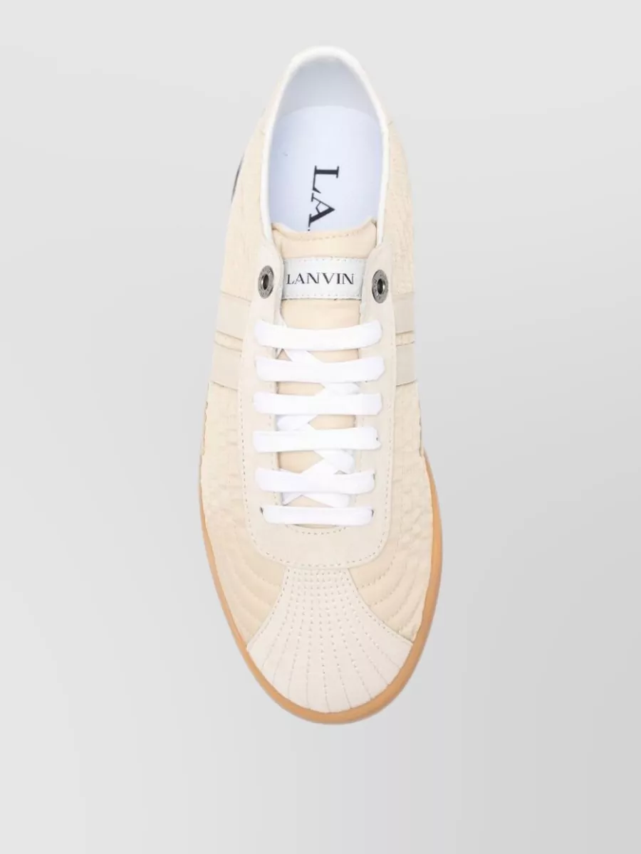 Lanvin Quilted Low-Top Lace-Up Sneakers