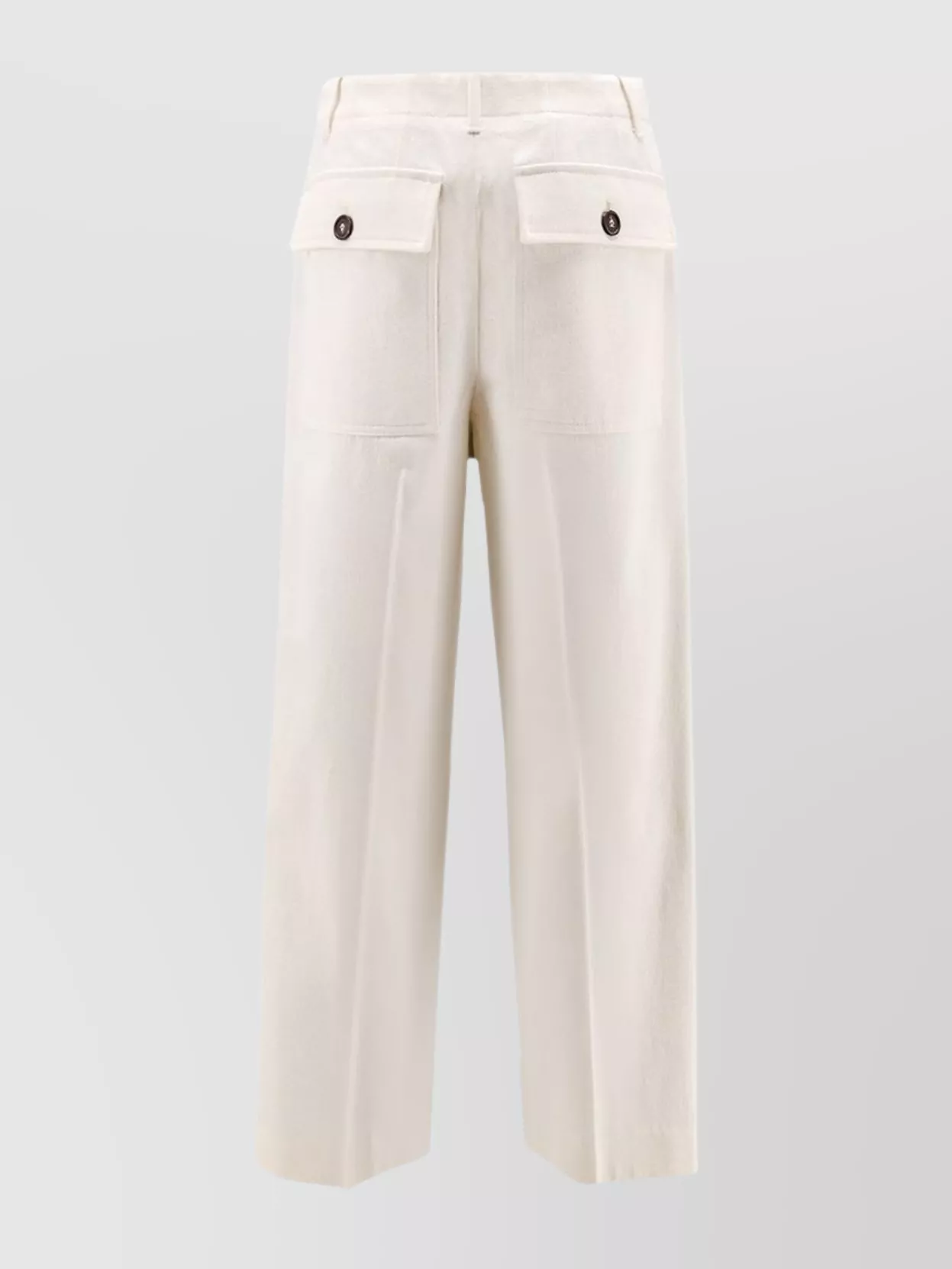 Brunello Cucinelli Cotton And Wool Trousers With Adjustable Drawstring In White
